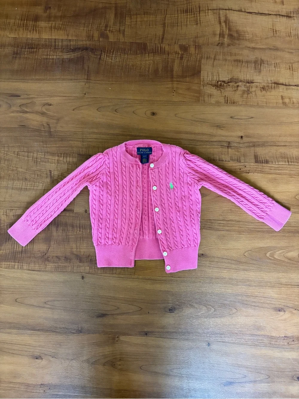 Ralph Lauren Pink Cable-Knit Cardigan Sweater size 2T